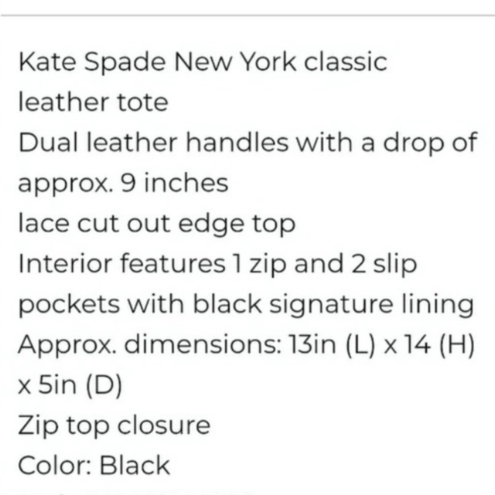 Kate Spade Black Tote - Picture 2 of 10